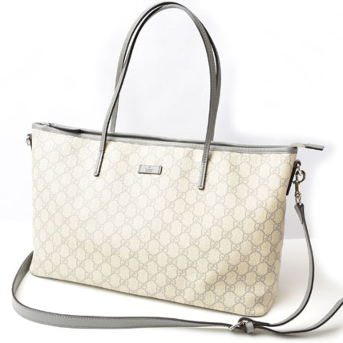 Gucci Beige Brown Pvc Gg Supreme Shoulder Bag Tote Bag