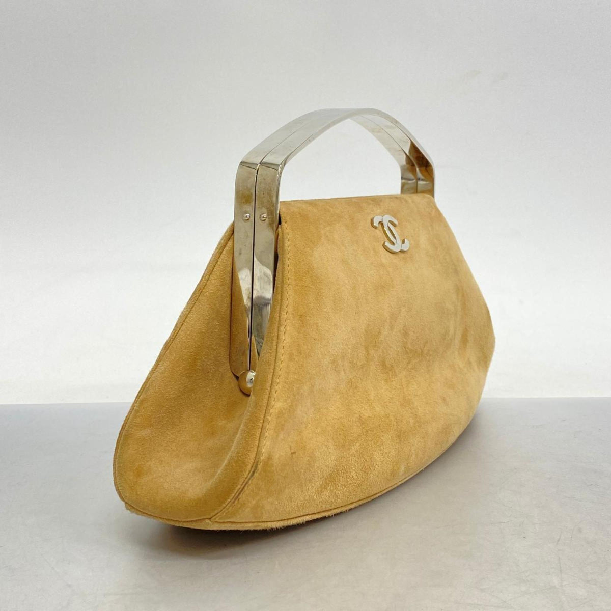 Chanel handbag suede beige ladies