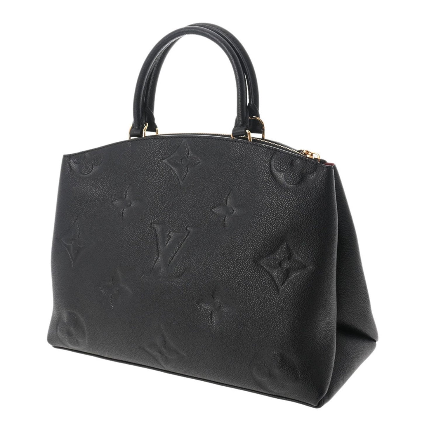LOUIS VUITTON Monogram Implant Grand Palais MM Black M45811 Women's Leather Bag