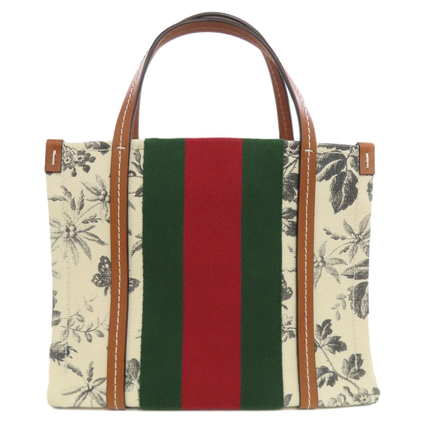 Gucci Brown White Canvas Tote Bag