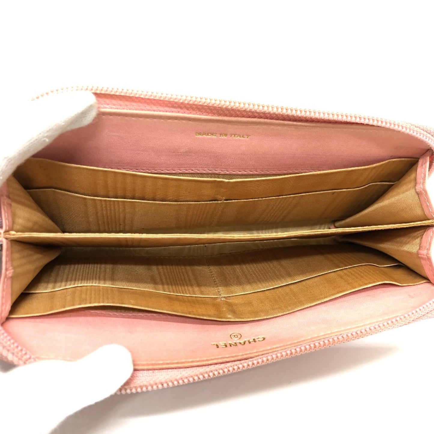 Chanel CC Mark Zip Around Long Wallet pink Beige/GoldHardware