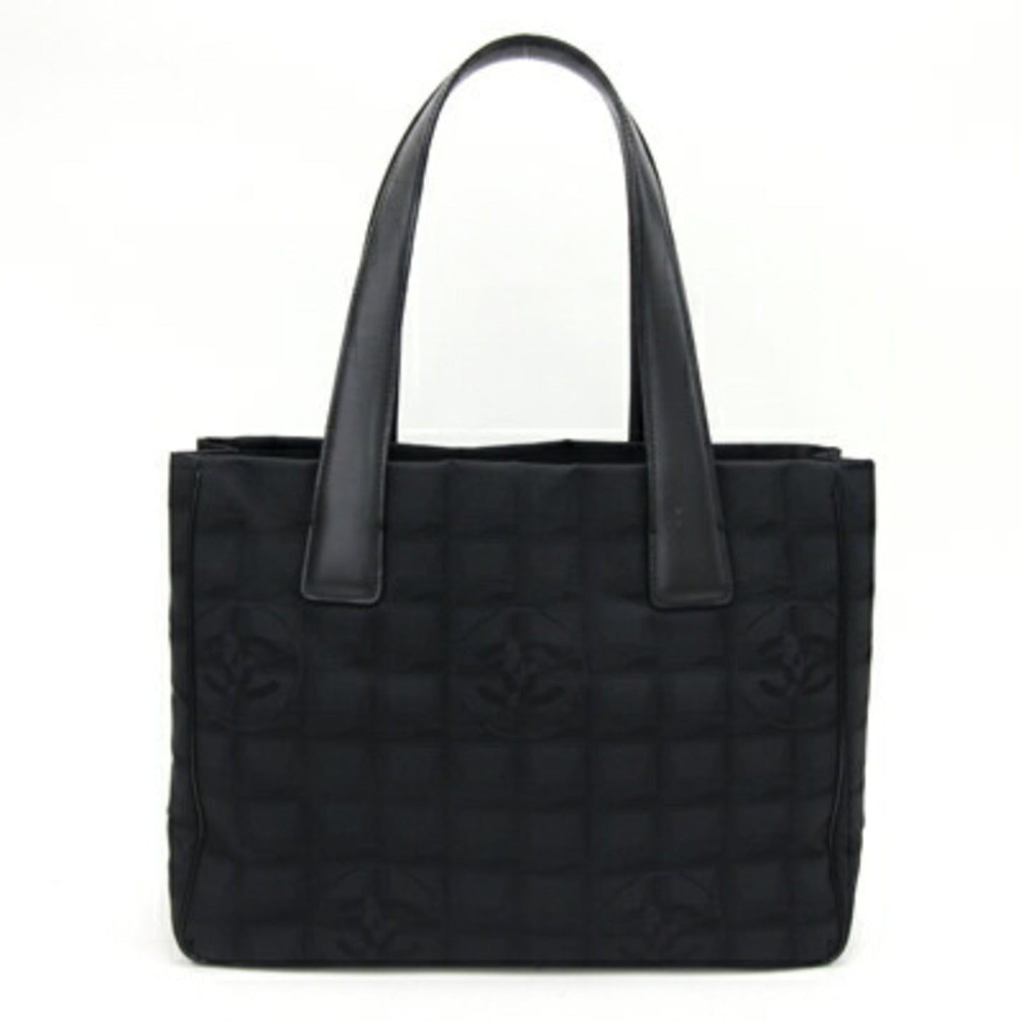 CHANEL Tote Bag New Line PM A20457 Black Nylon Canvas Leather Ladies