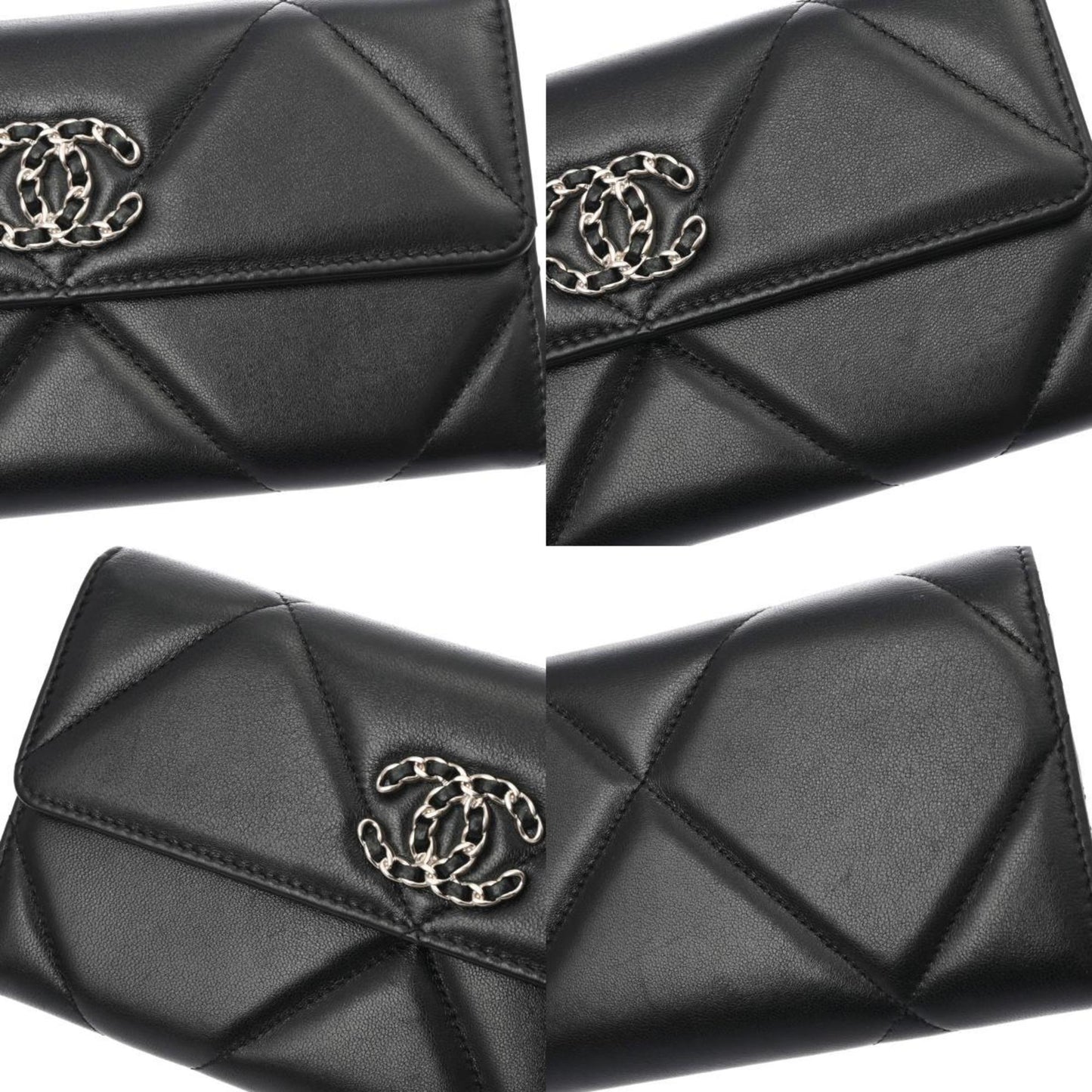 CHANEL Chanel 19 Flap Wallet Black AP0955 Women's Lambskin Long