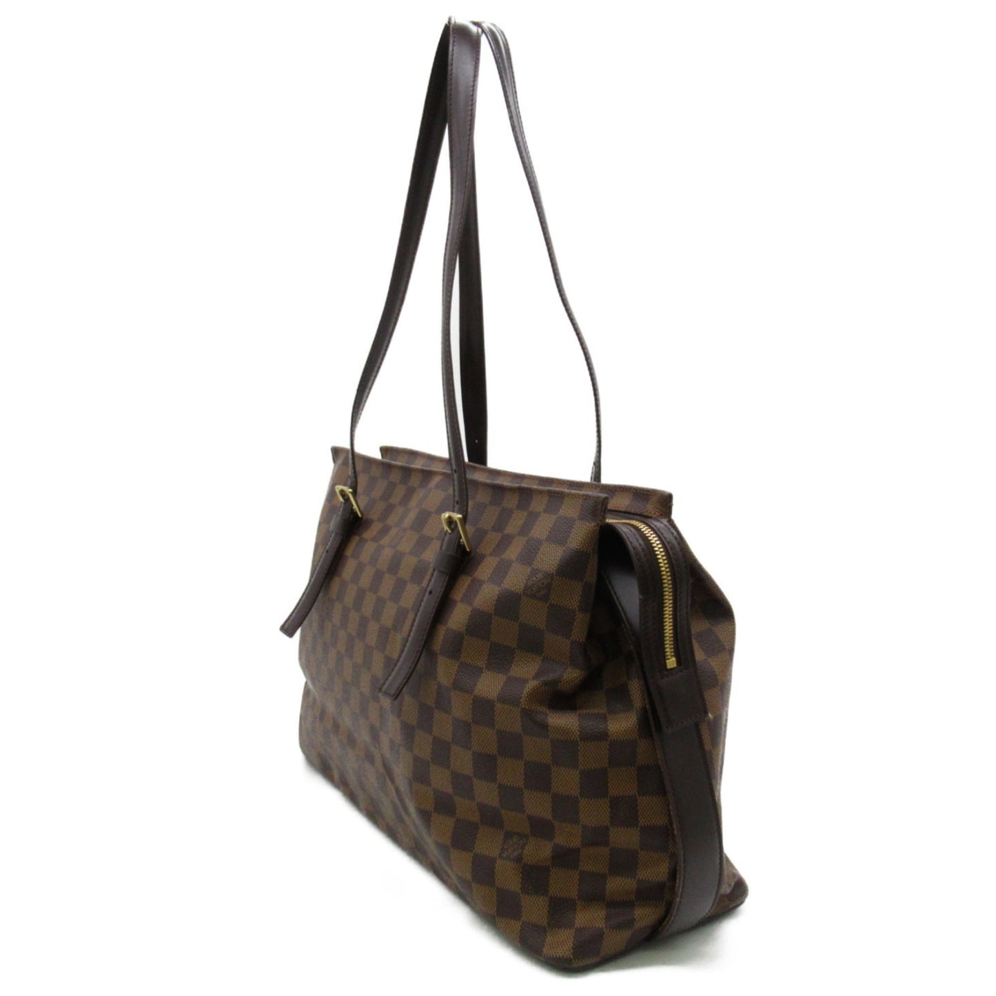 LOUIS VUITTON Chelsea Tote Bag Brown Ebene Damier PVC coated canvas N51119