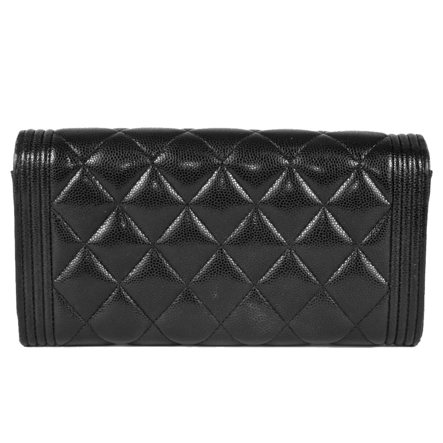 CHANEL Boy Chanel Long Wallet Caviar Skin Black