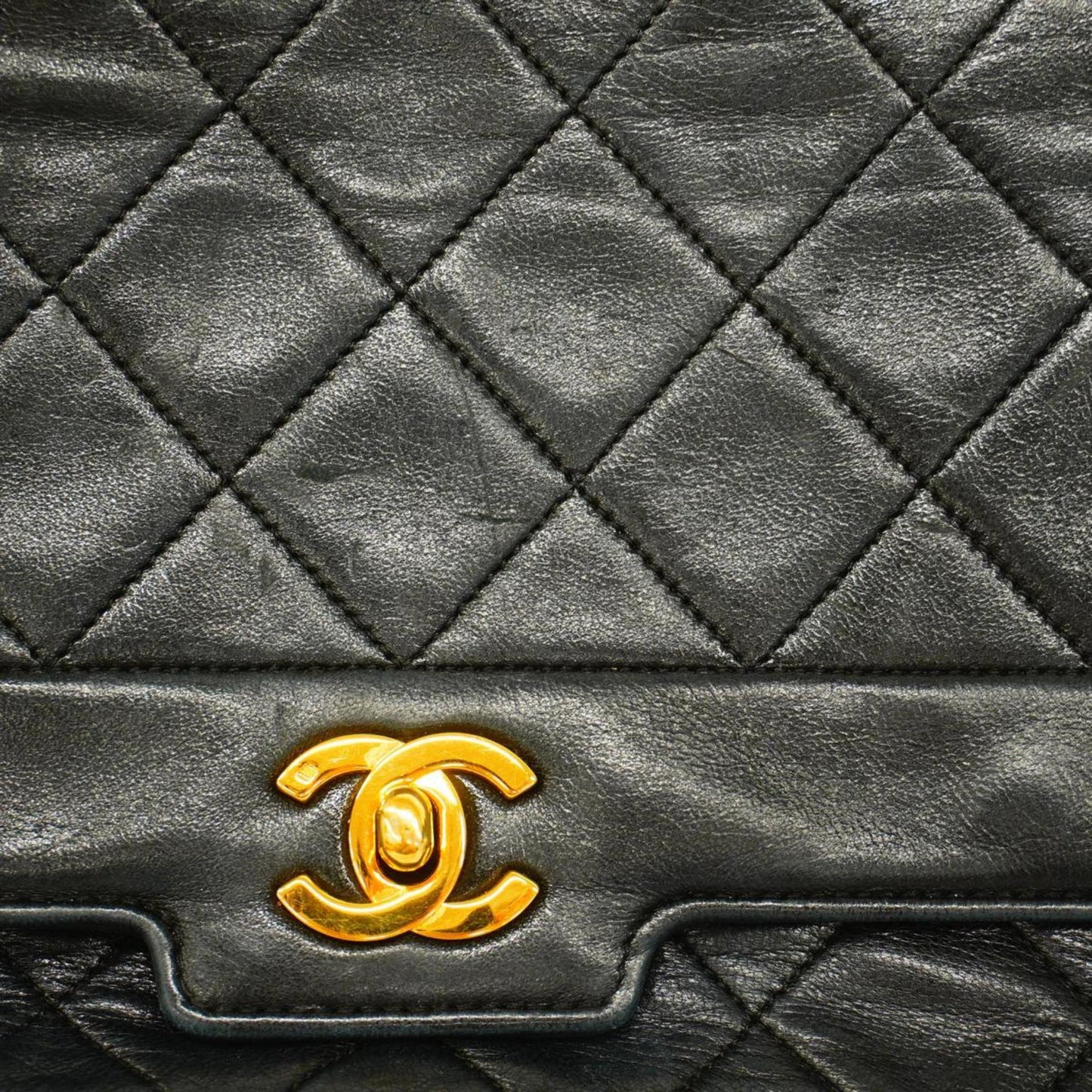Chanel Shoulder Bag Matelasse Chain Lambskin Black Women's