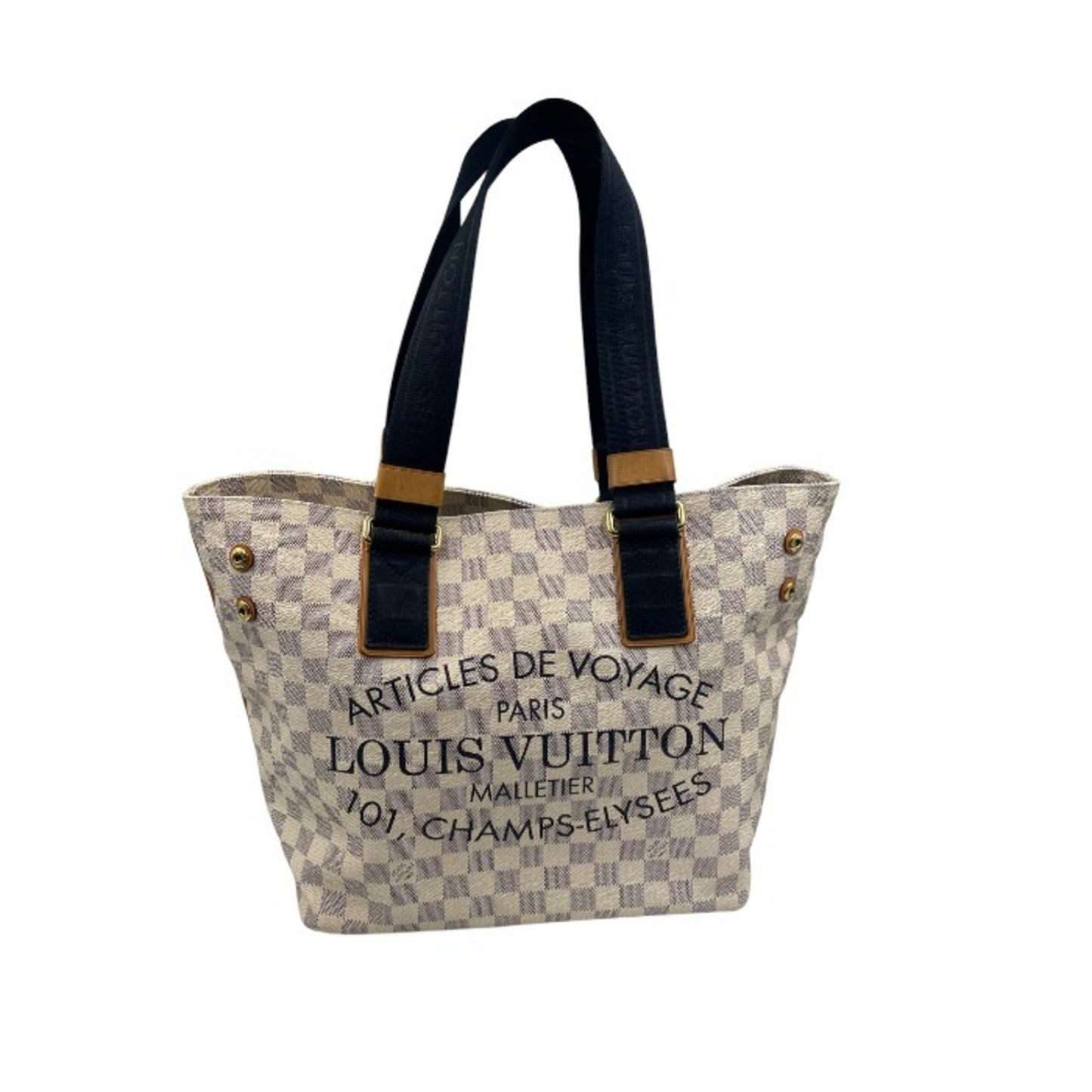 LOUIS VUITTON Damier Azur Plan Soleil Cover PM Tote Bag N41179 Ivory