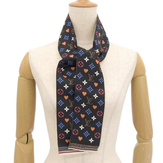 LOUIS VUITTON Monogram Game On Bando Twilly Scarf Black White MP2904