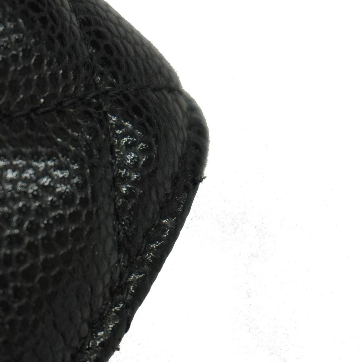 Chanel Shoulder Wallet Matelasse Chain Caviar Skin Black Women's