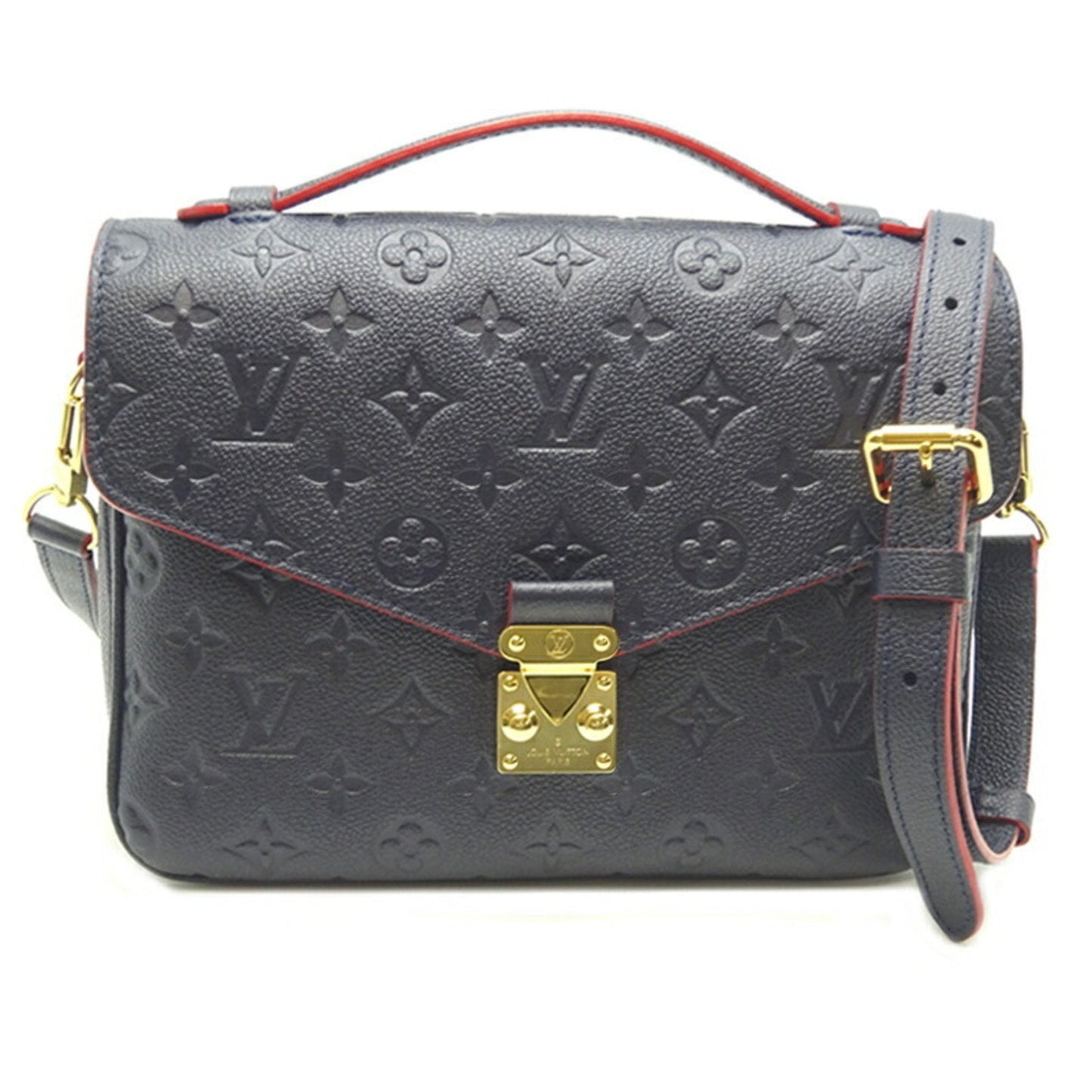 Louis Vuitton Pochette Metis MM Women's Shoulder Bag M44071 Monogram Emprinte Marine Rouge (Navy Red)