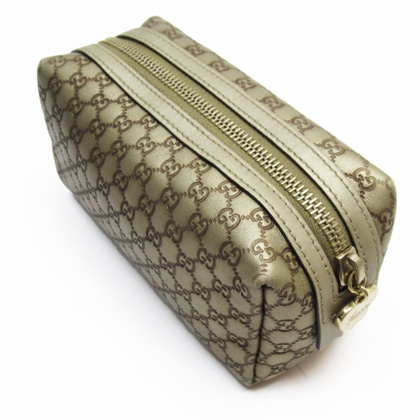 Gucci Brown Gold Leather Pouch
