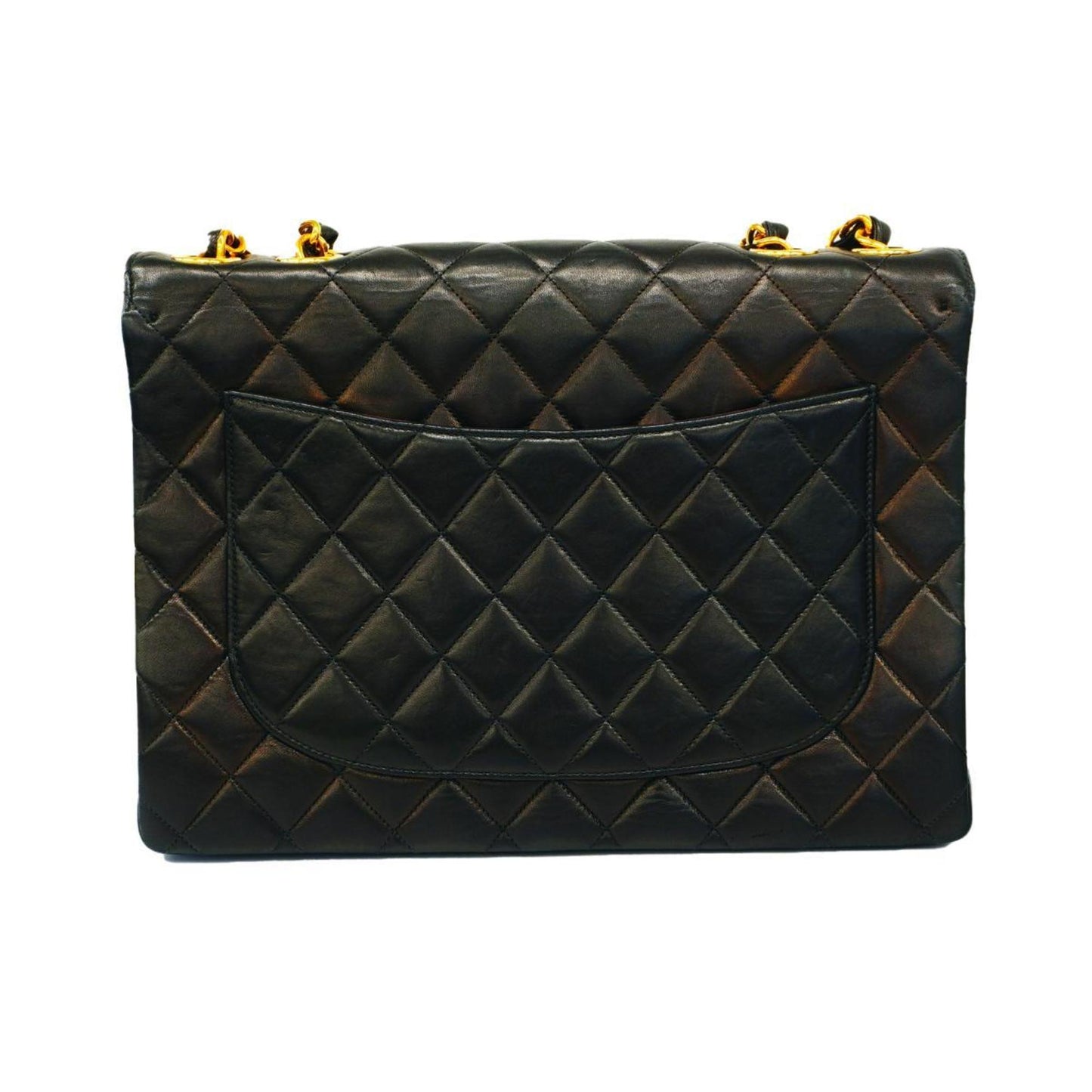Chanel Shoulder Bag Deca Matelasse W Chain Lambskin Black Women's