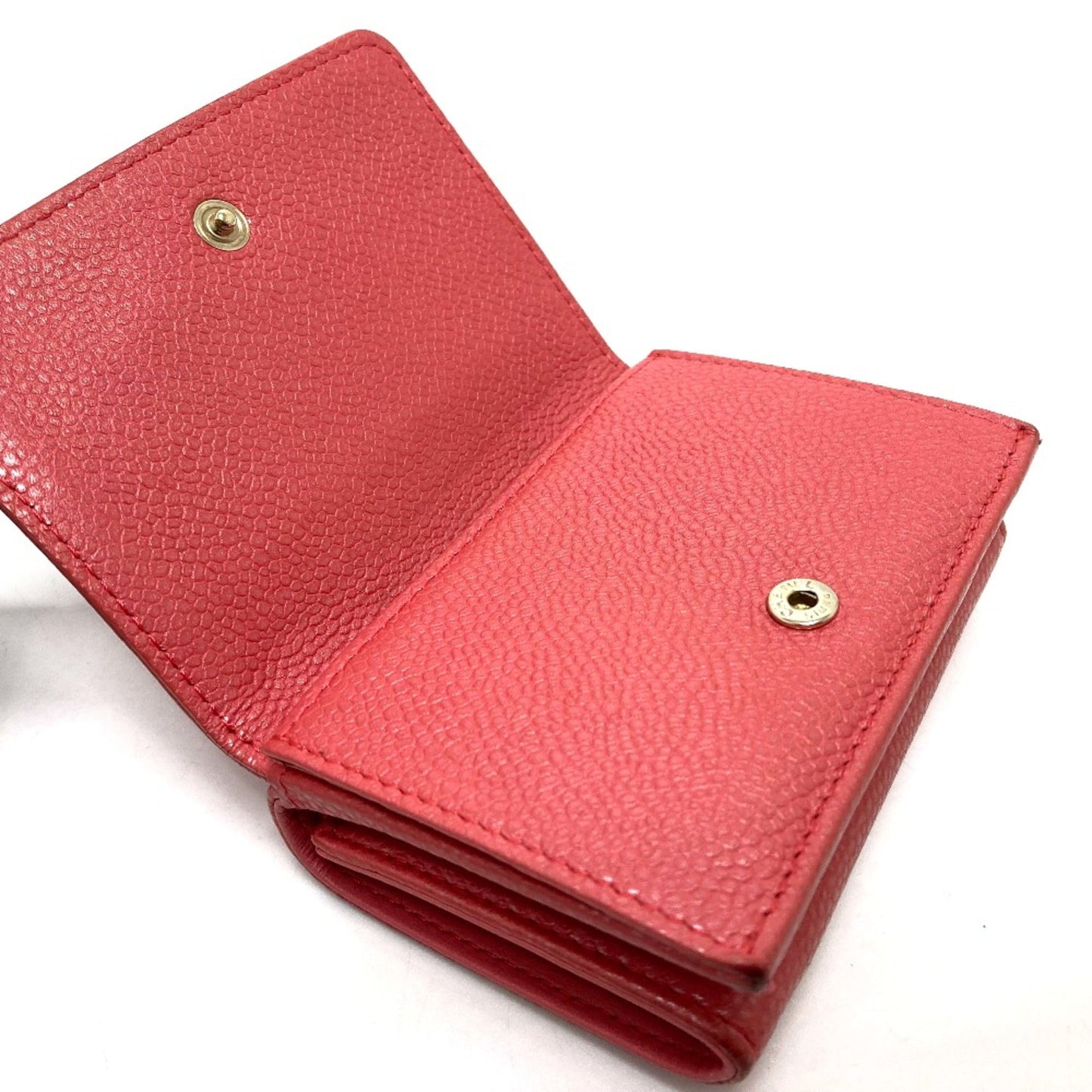 Chanel A70796 CC Mark Compact Trifold wallet salmon pink