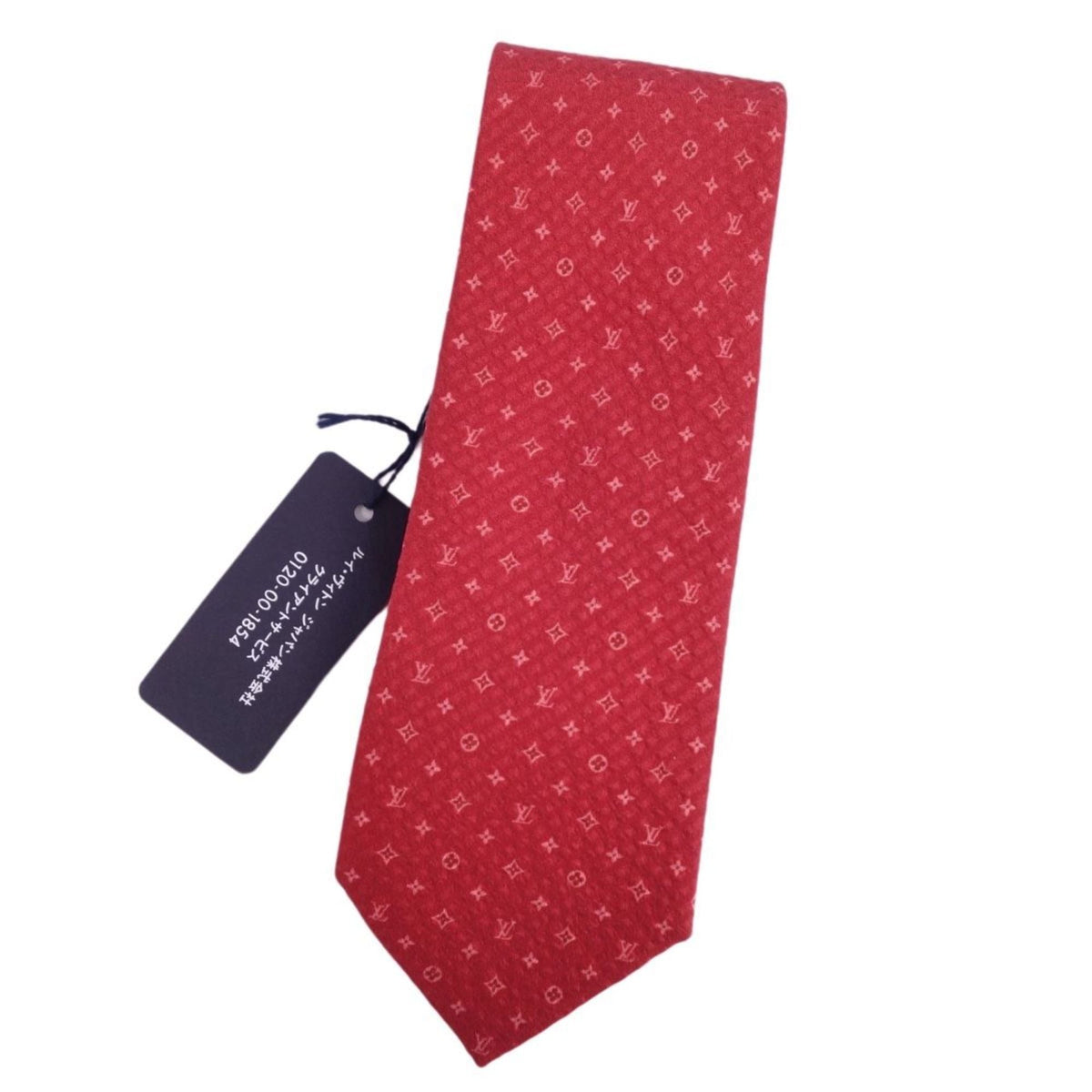 LOUIS VUITTON Necktie Monogram 100% Silk Men's Red