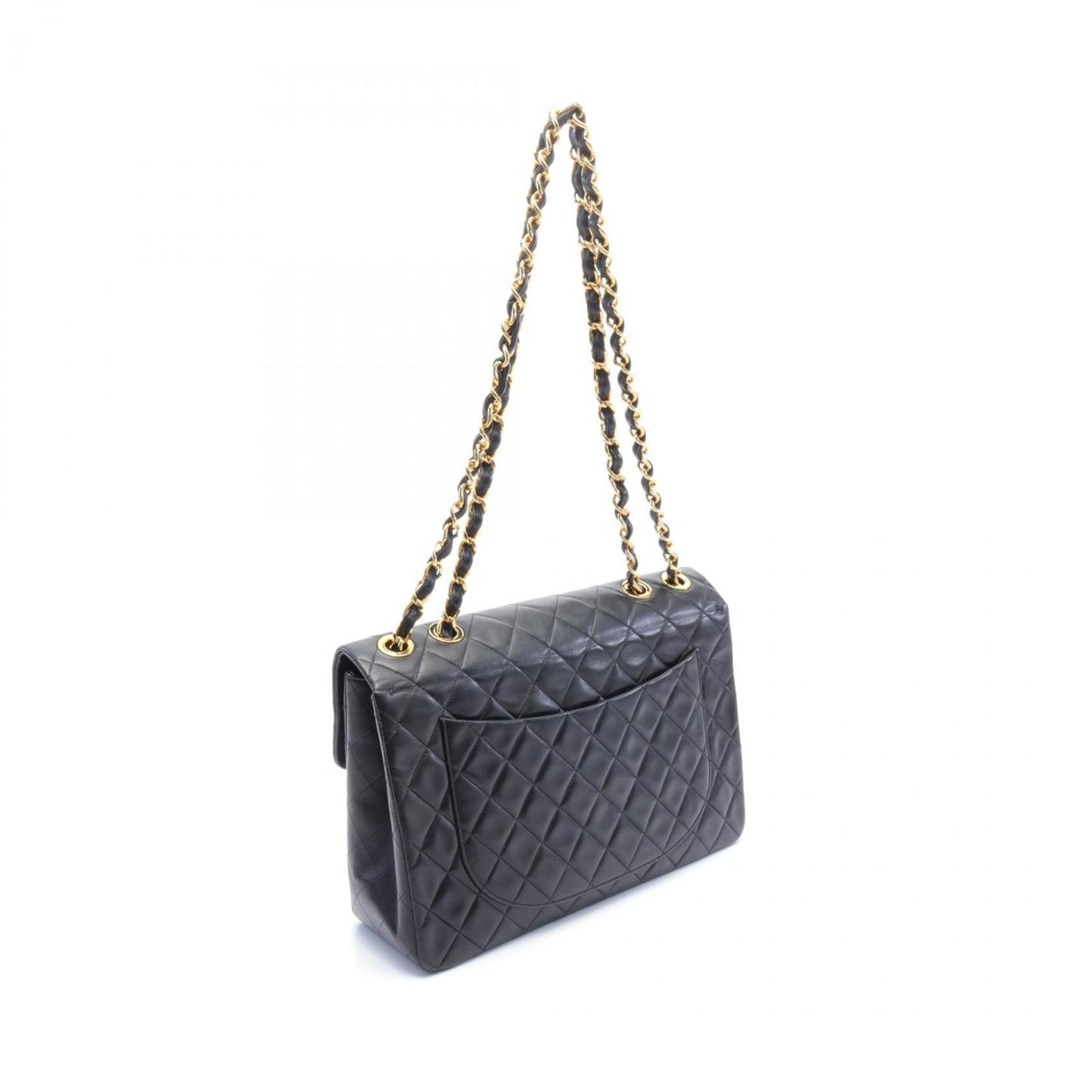 CHANEL Deca Matelasse 34 Shoulder Bag, Lambskin, Women's, Black, A01094