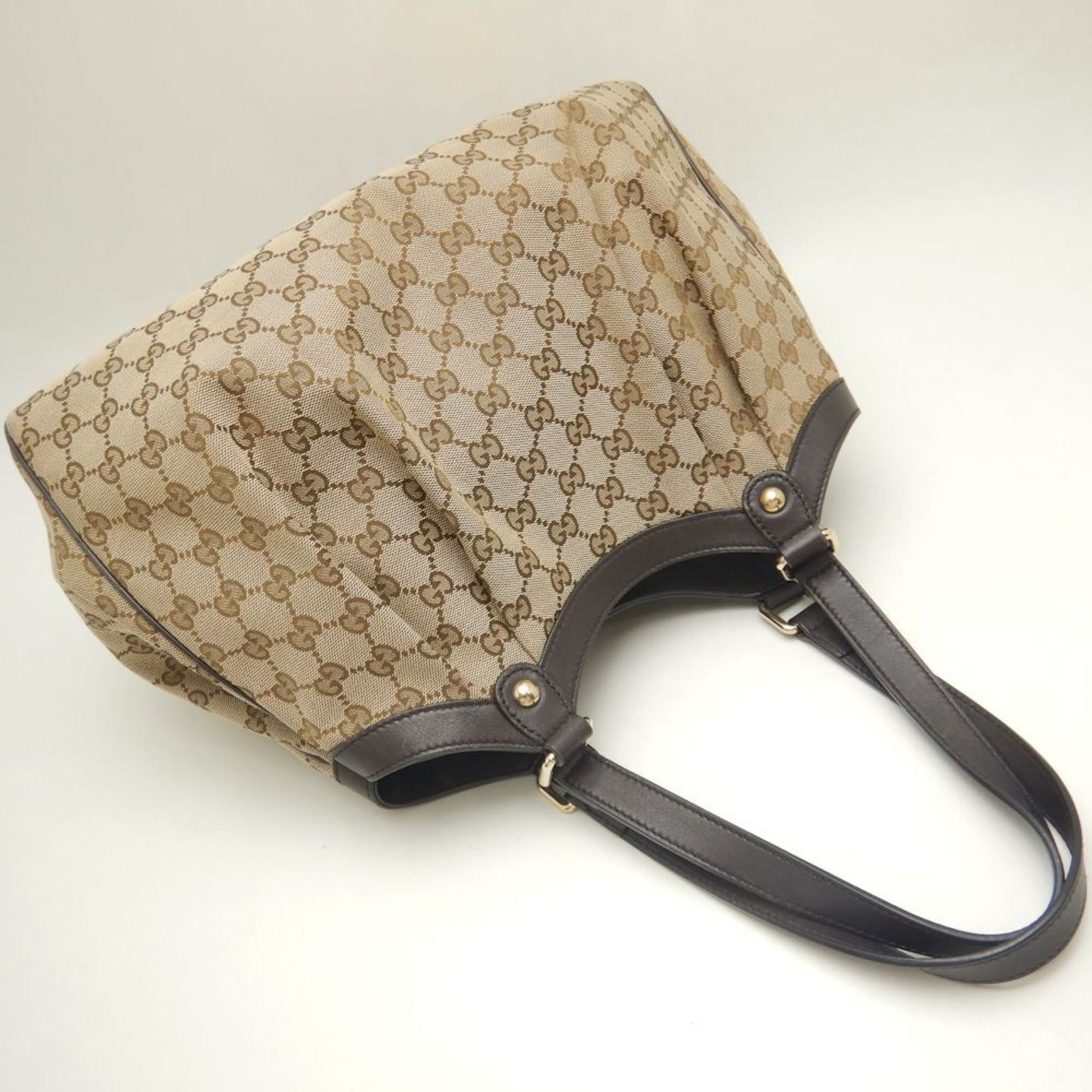 Gucci Beige Gg Canvas Tote Bag