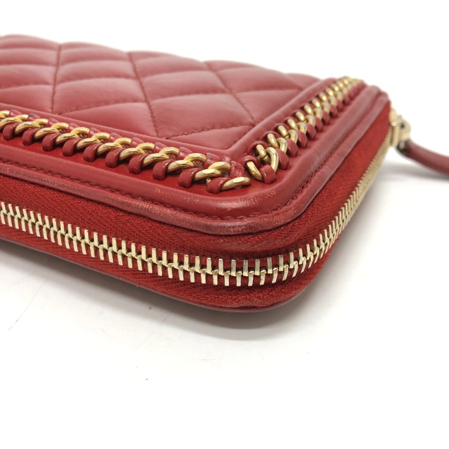 Chanel CC Mark Zip Around Long Wallet Red GoldHardware