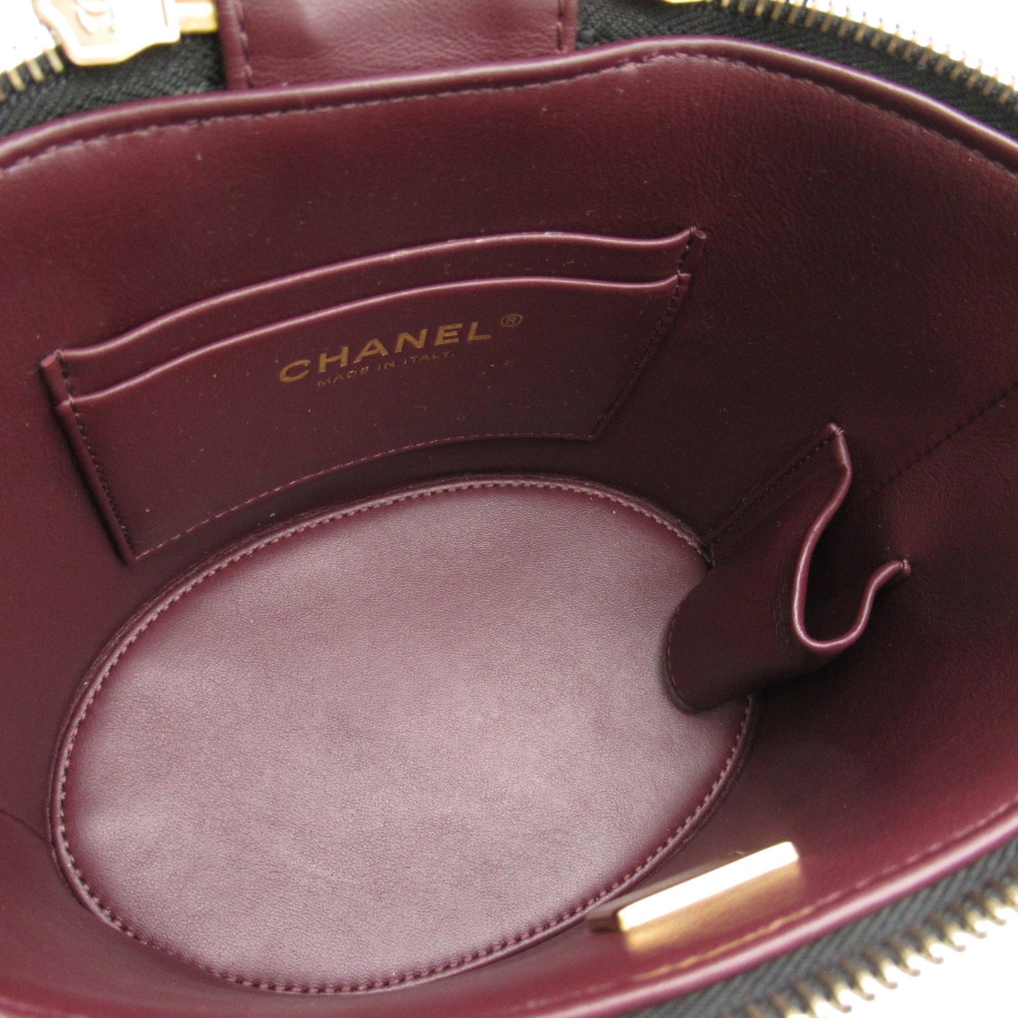 CHANEL Vanity ChainShoulder Bag Black Caviar Skin (Grained Calf)