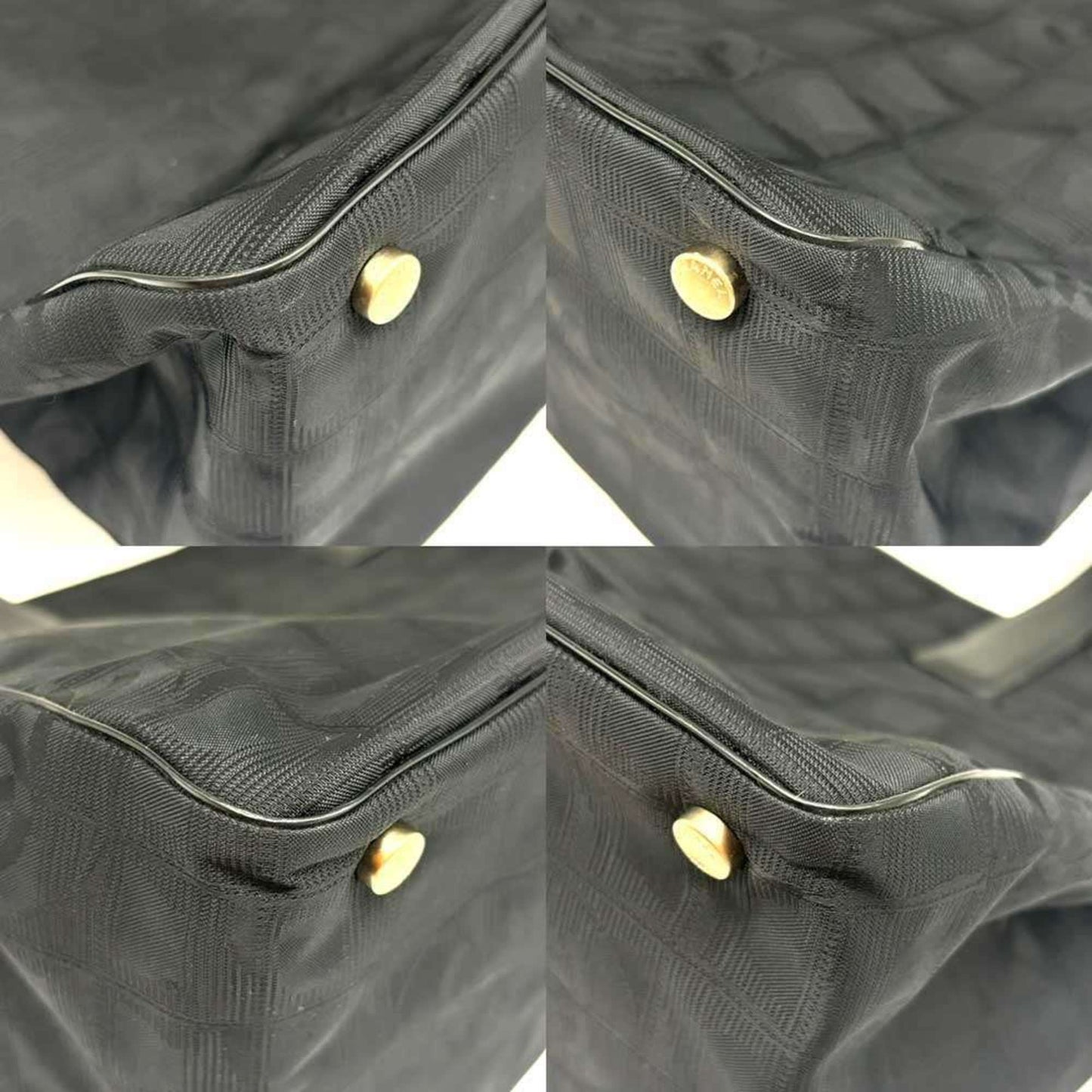 Chanel New Travel Line Tote MM Handbag Black Nylon CHANEL