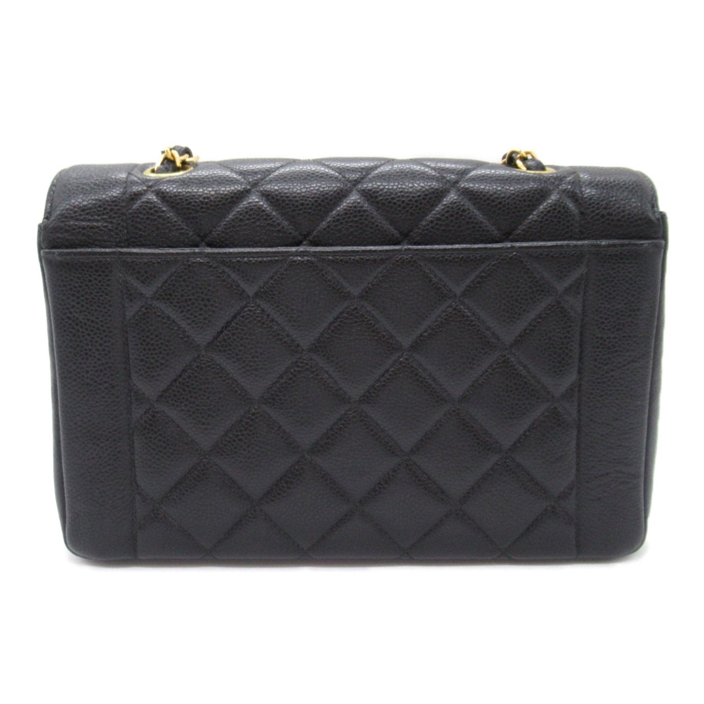 CHANEL Matelasse Diana ChainShoulder Bag Black Caviar Skin (Grained Calf)