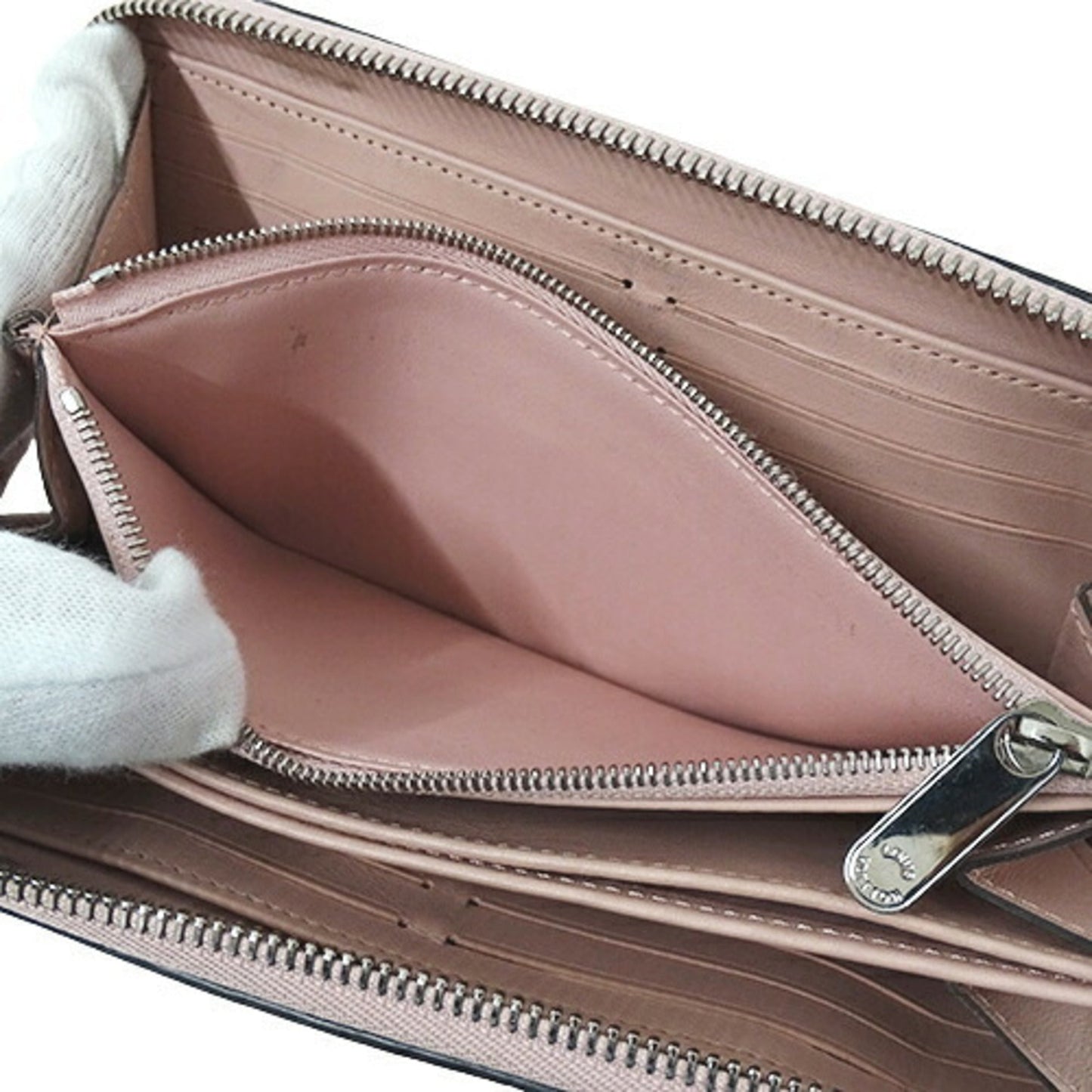LOUIS VUITTON Wallet Monogram Mahina Women's Long Zippy Magnolia M61868 Pink Round