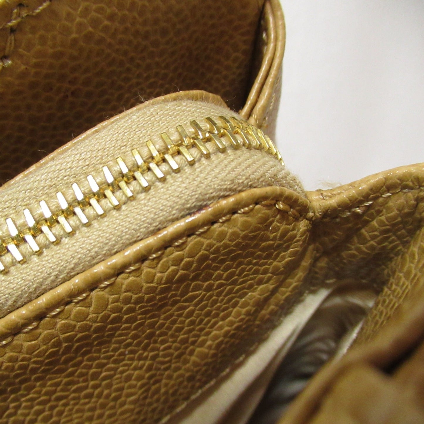 CHANEL Tote Bag Beige Caviar Skin (Grained Calf)