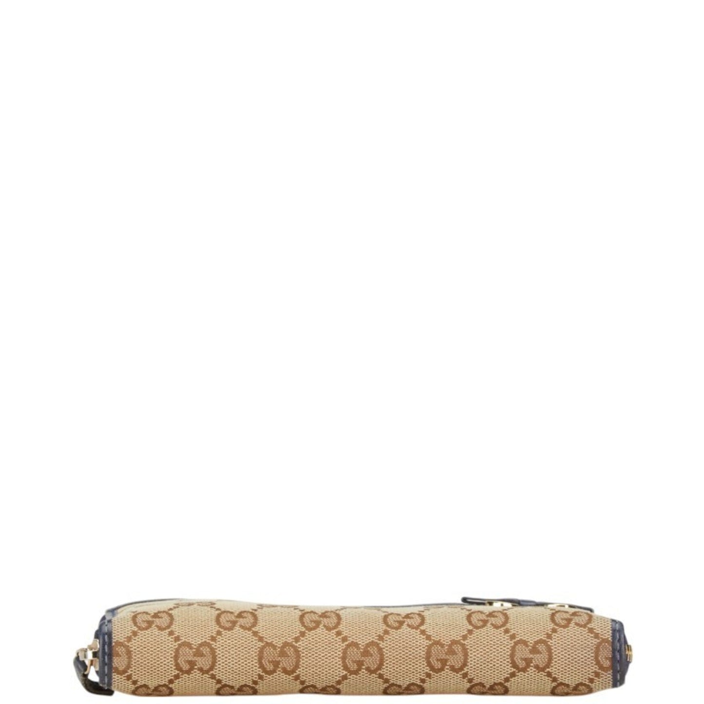 Gucci Beige Navy Canvas Leather Coin Purse/Coin Case