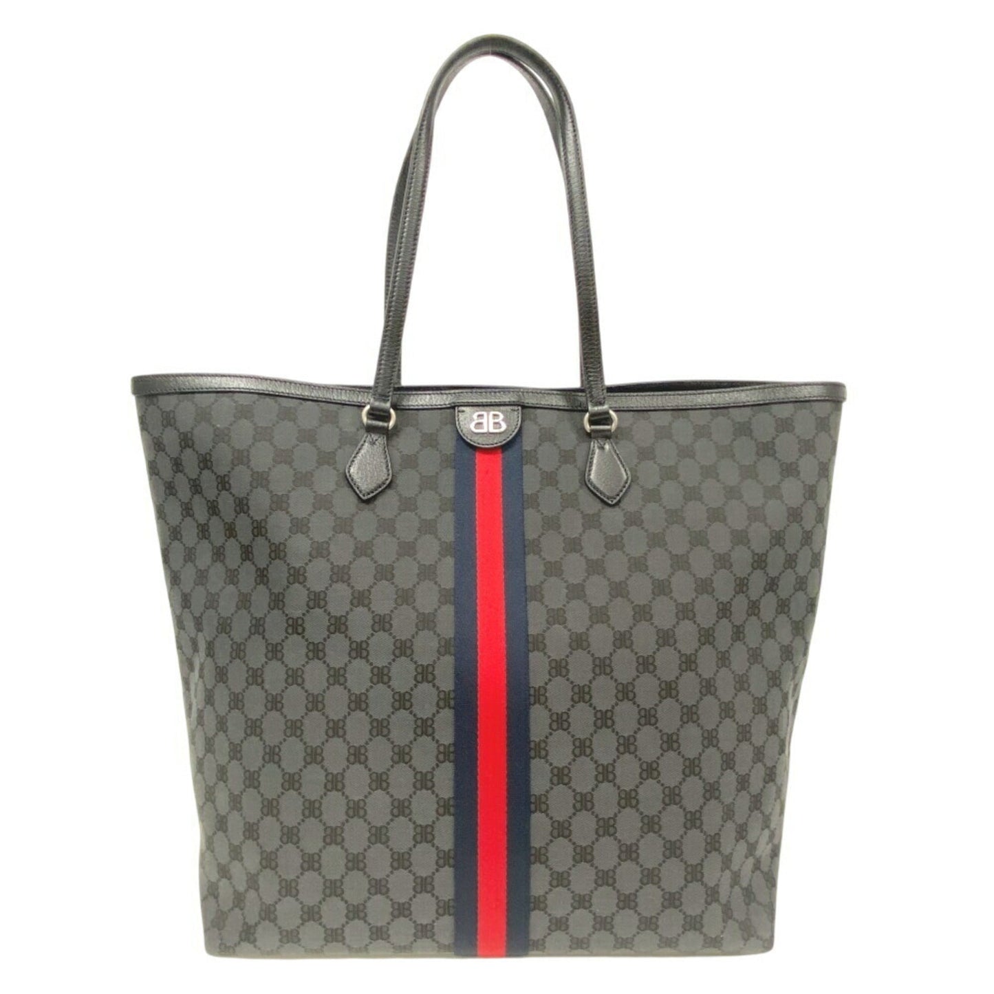 Gucci Black Canvas Leather Tote Bag ()