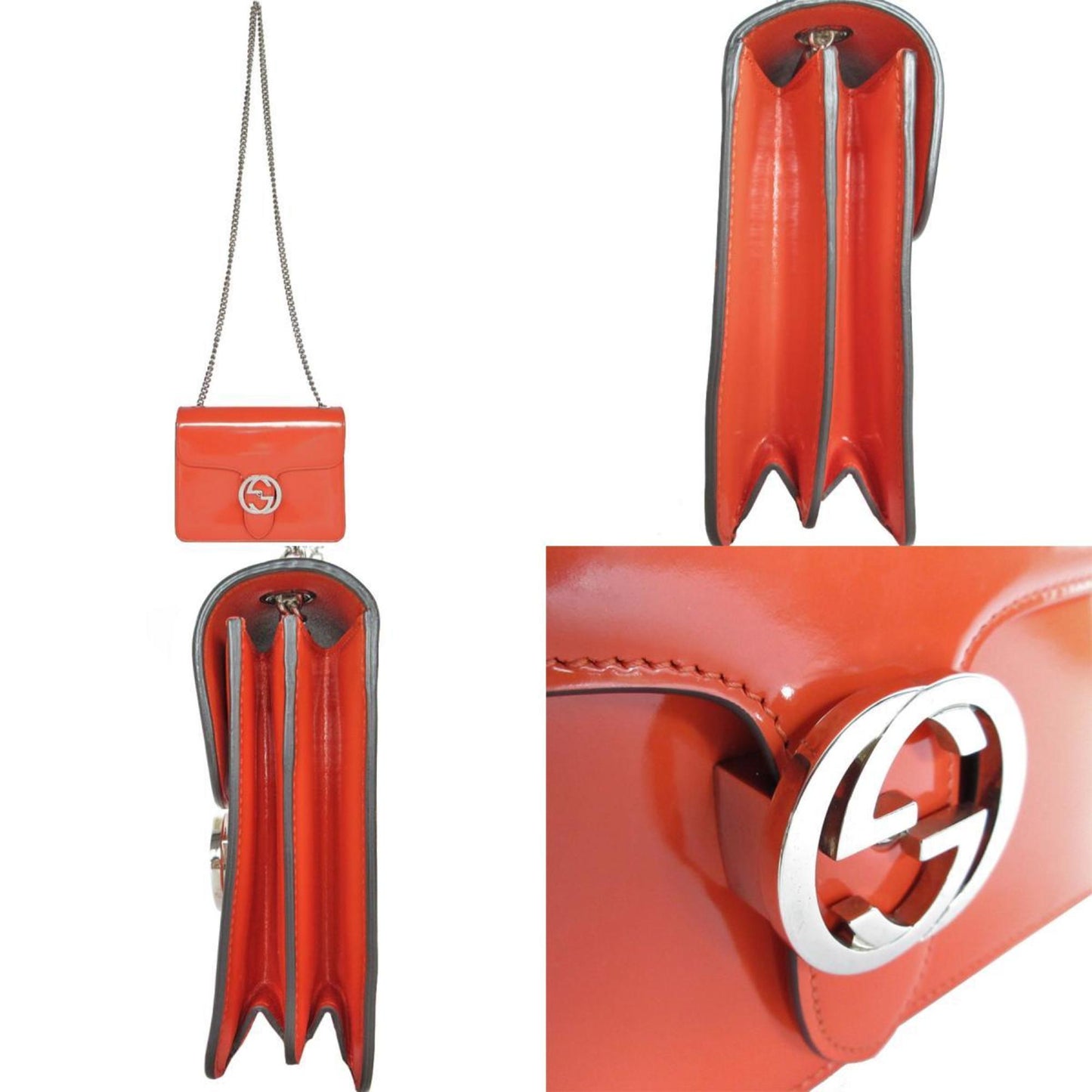 Gucci Orange Leather Shoulder Bag
