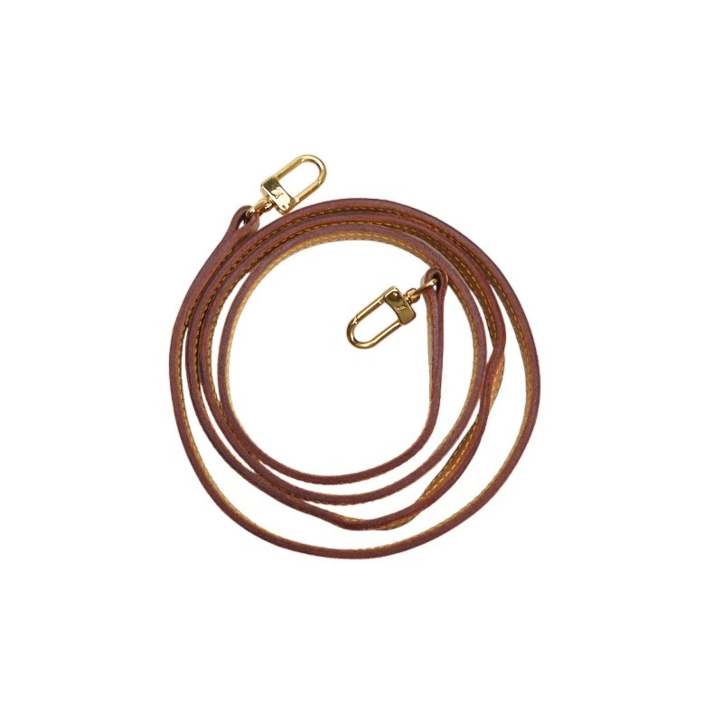 LOUIS VUITTON Shoulder Strap Brown Gold Leather Ladies