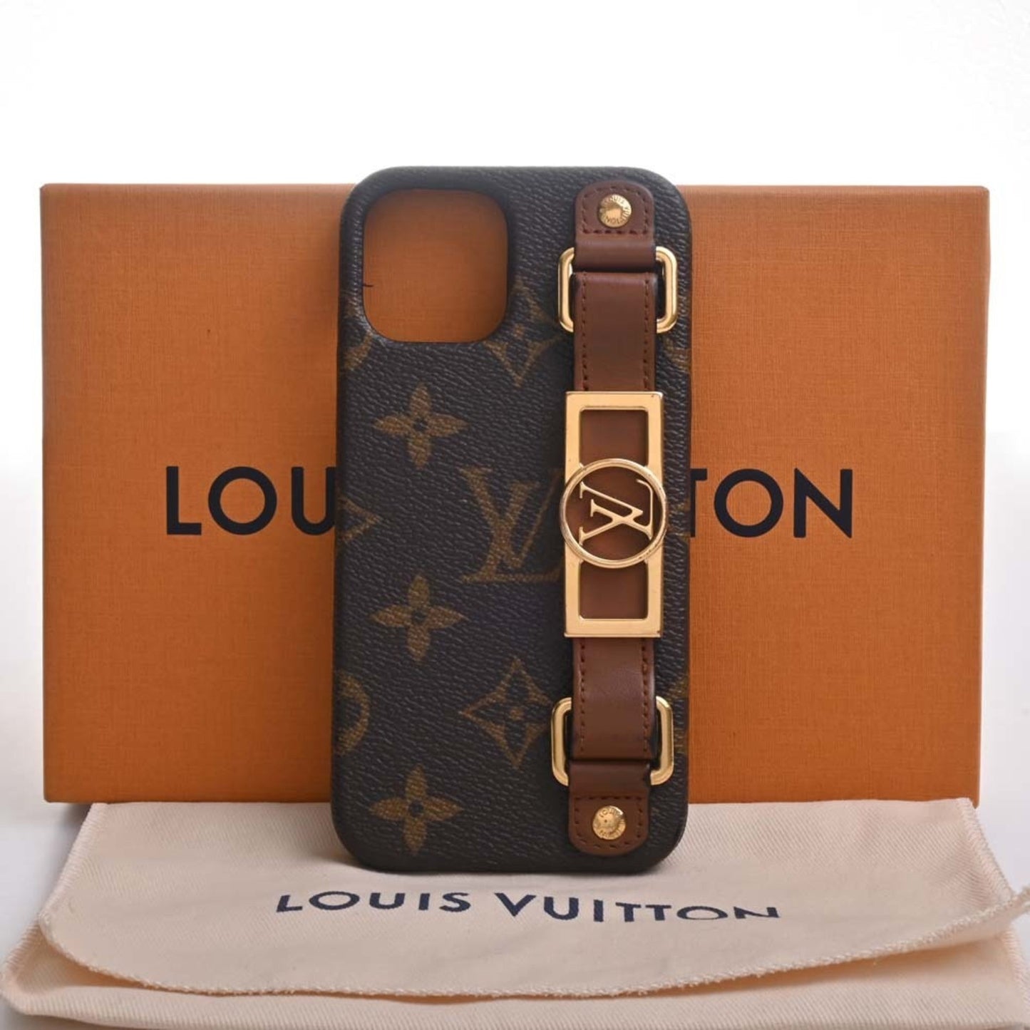 LOUIS VUITTON Monogram Bumper Dauphine 12 12PRO iPhone Case M69782 Brown Women's