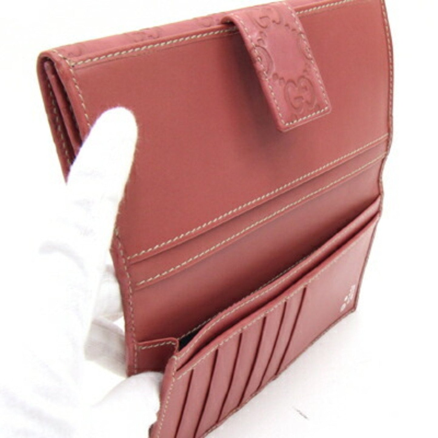 Gucci Pink Leather Long Wallet (Bi-Fold)