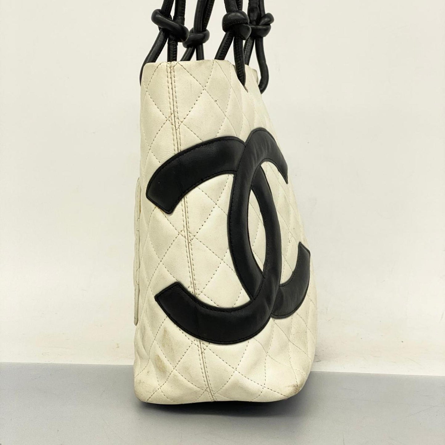 Chanel Tote Bag Cambon Lambskin White Women's