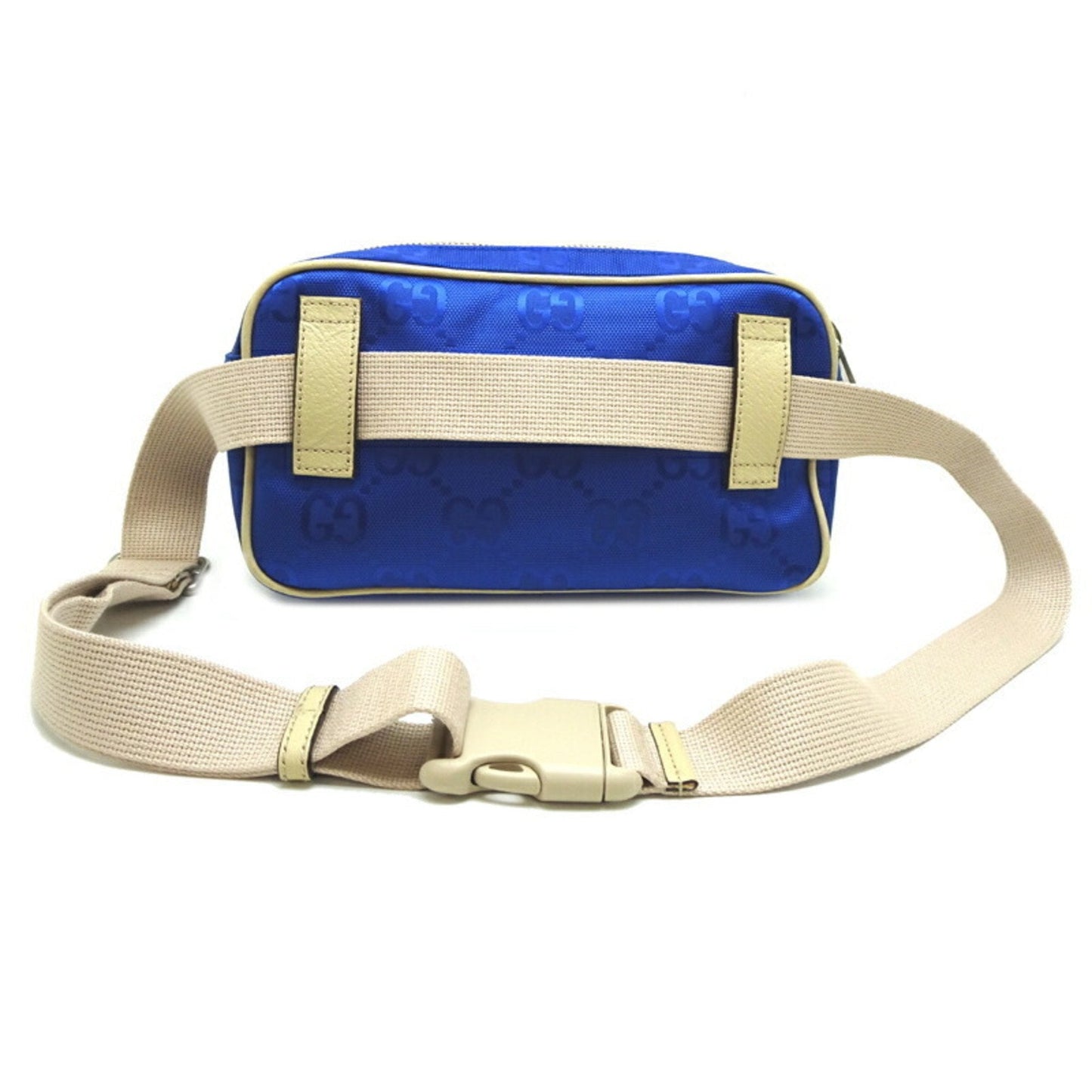 Gucci Beige Blue Canvas Sling Bag