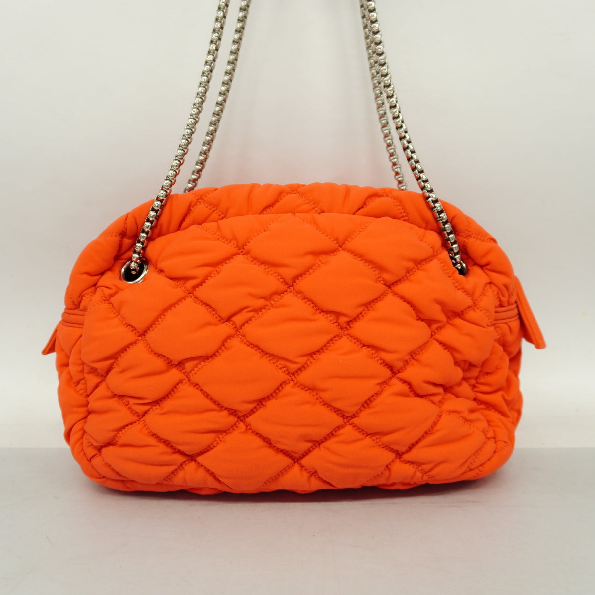 ChanelAuth  Chain Shoulder Women's Nylon Shoulder Bag Orange