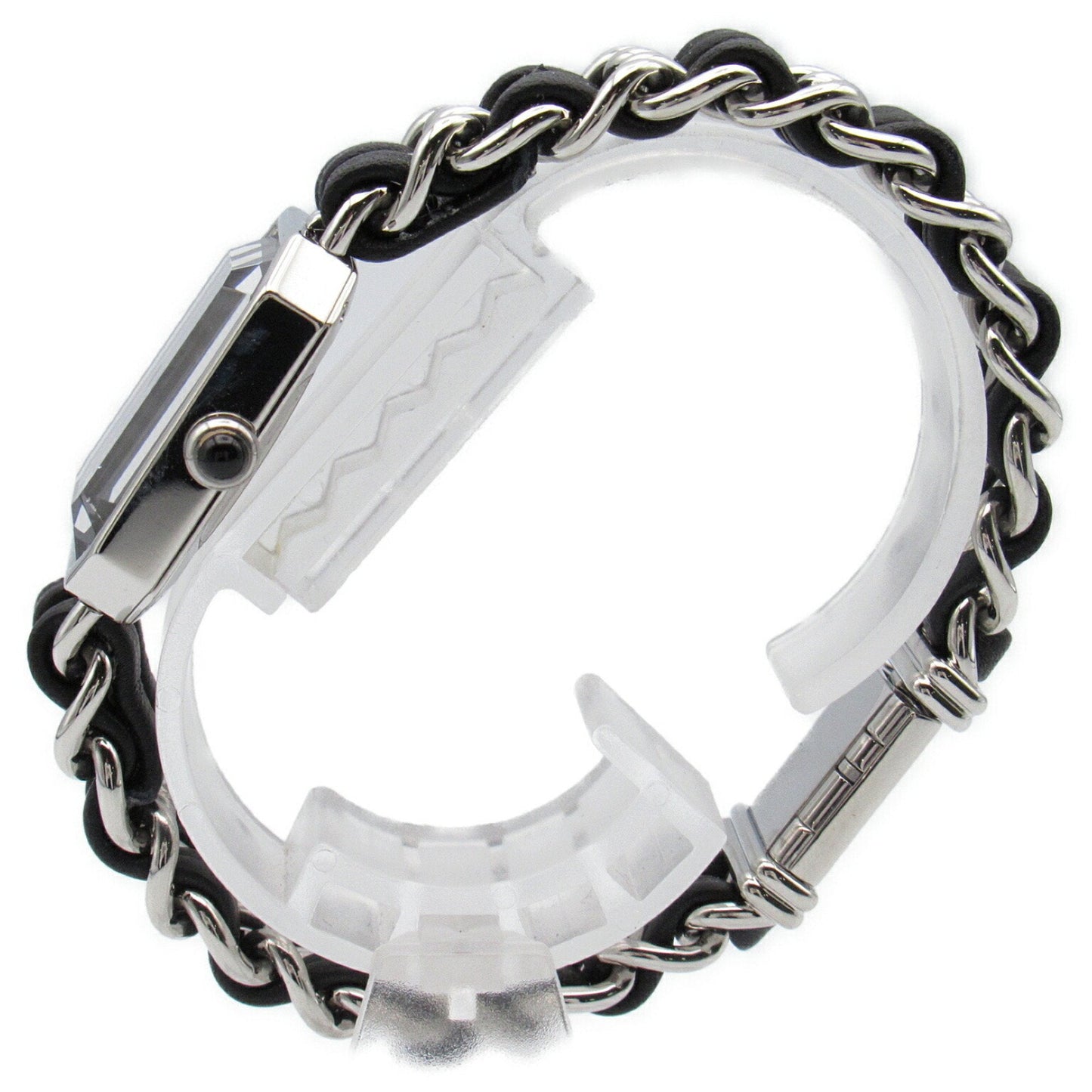 CHANEL Premiere L Watch Stainless Steel Leather Strap Women's Black H0451