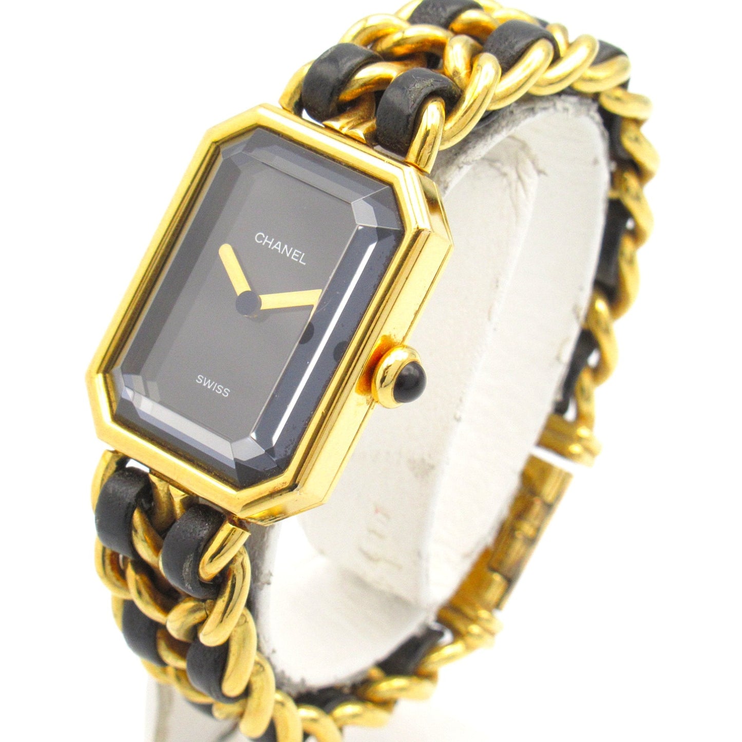 CHANEL Premiere S Wrist Watch H0001 Quartz Black Gold Plated Leather belt H0001