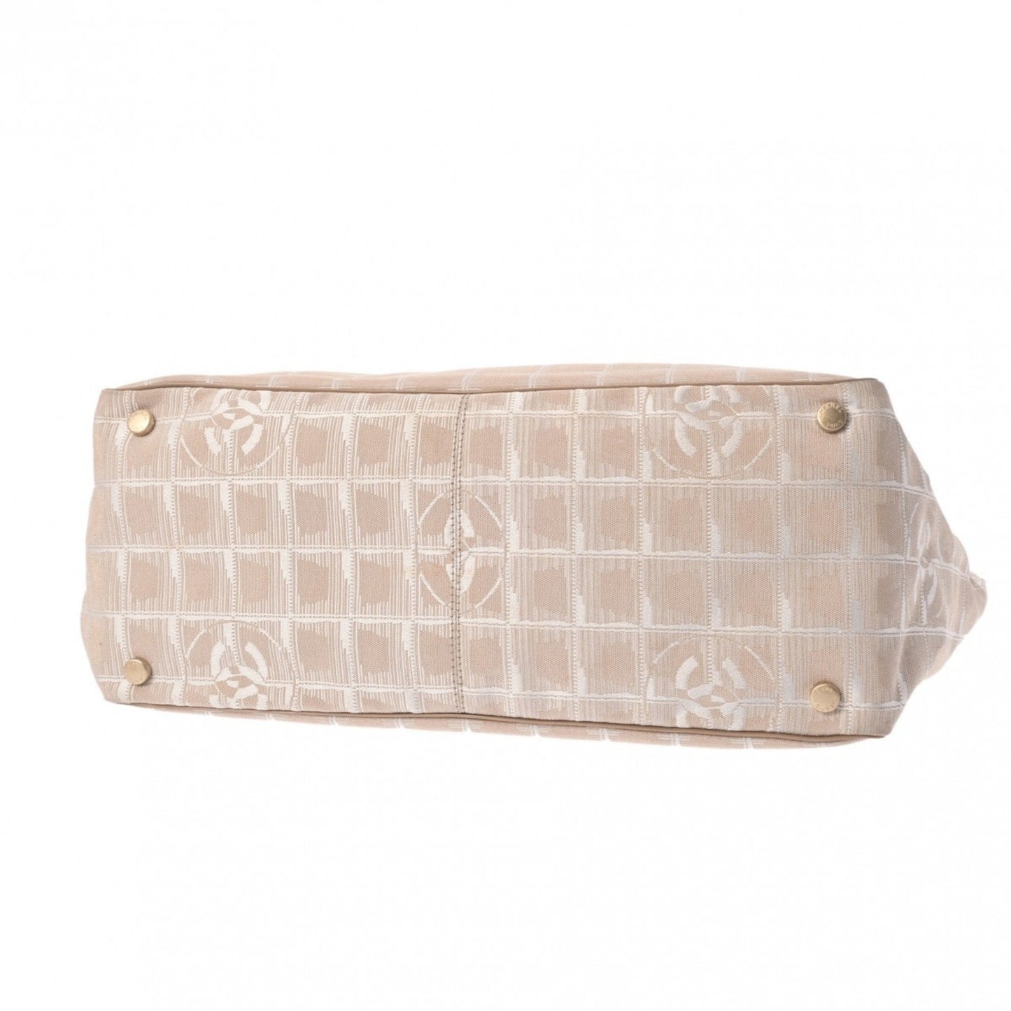 CHANEL New Travel Line Tote MM Beige A15991 Women's Nylon Handbag