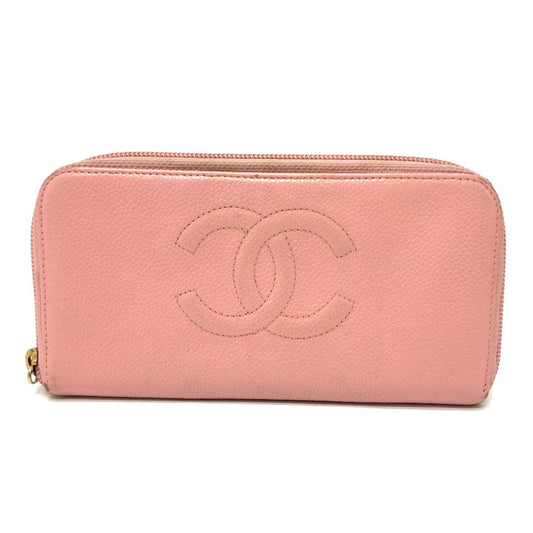 Chanel CC Mark Zip Around Long Wallet pink Beige/GoldHardware