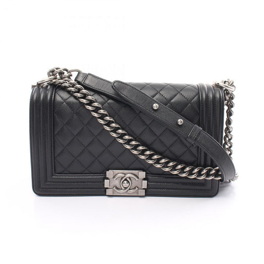 CHANEL Boy Chanel Shoulder Bag Caviar Skin Women's Black
