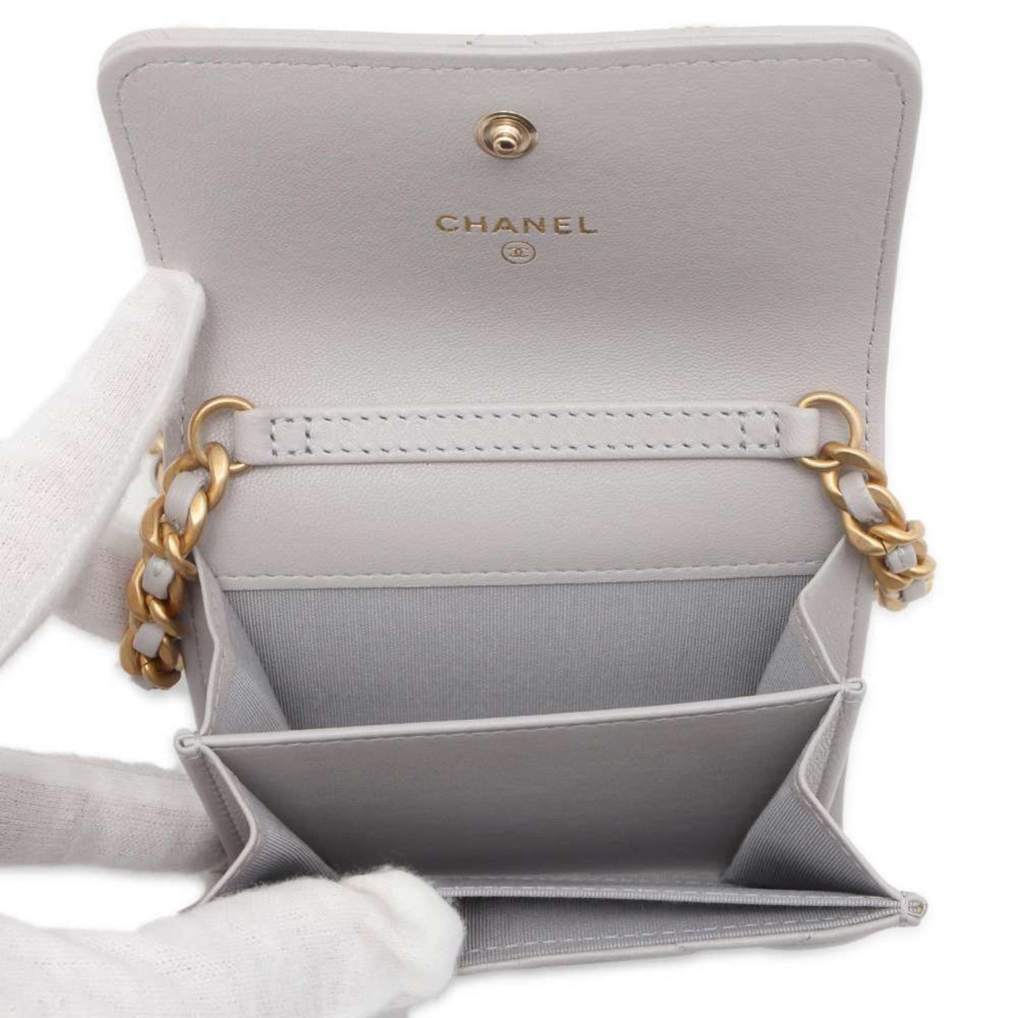 Chanel Chain Wallet 19 Flap Matelasse Lambskin AP2409 CHANEL Wallet/Coin Case Business Card Holder/Card Women's WALLET