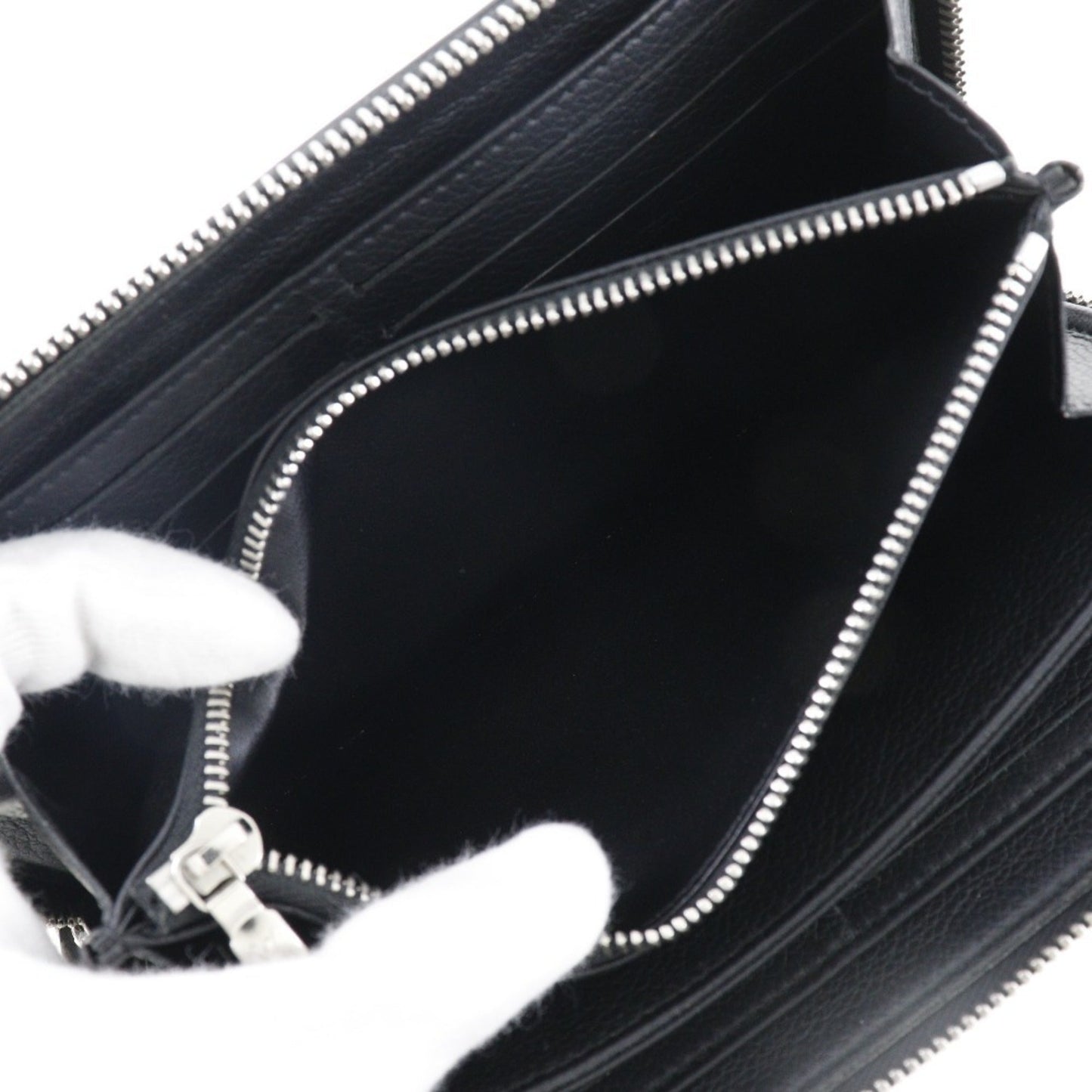 LOUIS VUITTON Portefeuille Lock Me Long Wallet Zippy Leather Black UB3168 Ladies
