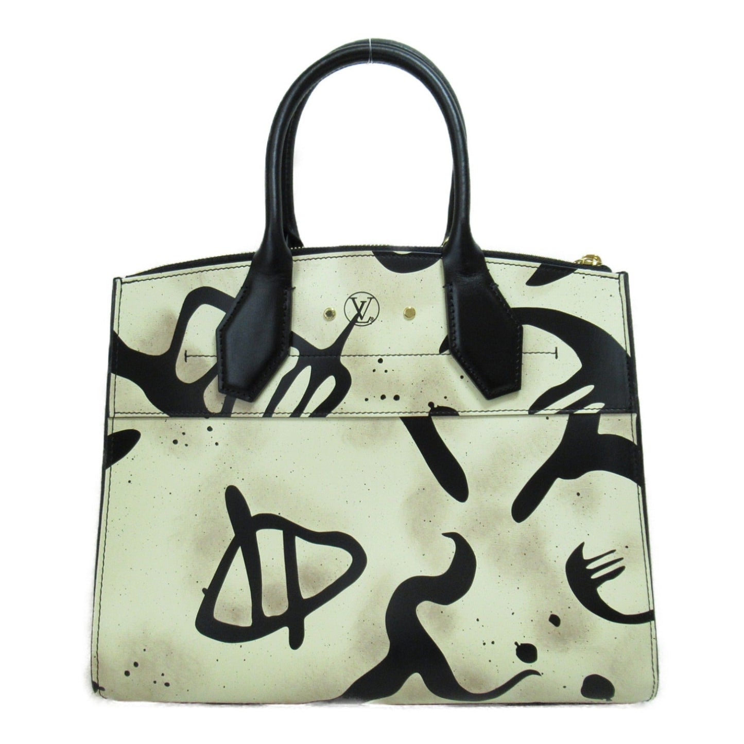 LOUIS VUITTON City Steamer MM Shoulder Bag White Black leather M53231