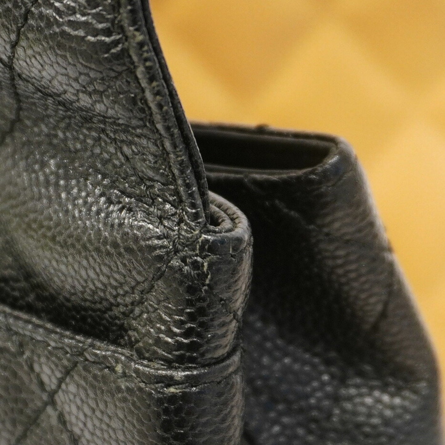 Chanel Tote Bag Matelasse Caviar Skin Beige Champagne Women's