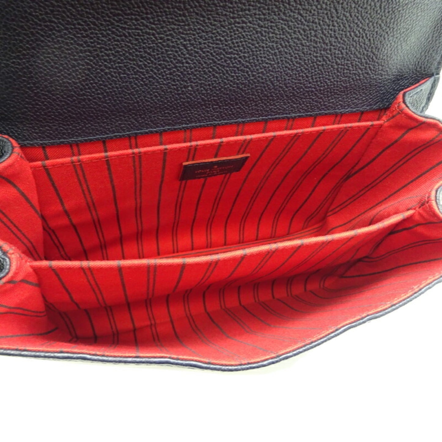 Louis Vuitton Pochette Metis MM Women's Shoulder Bag M44071 Monogram Emprinte Marine Rouge (Navy Red)