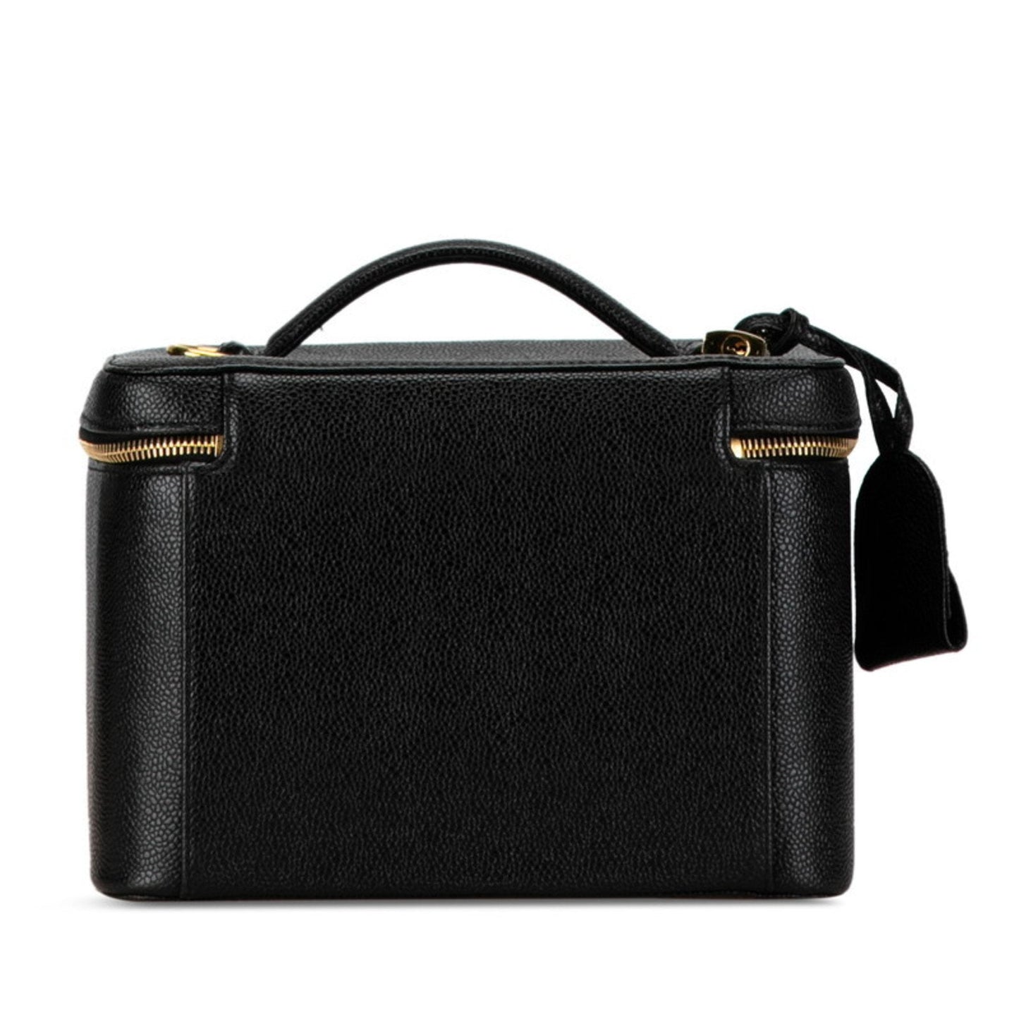 Chanel Coco Mark Handbag Vanity Bag Black Caviar Skin Women's CHANEL
