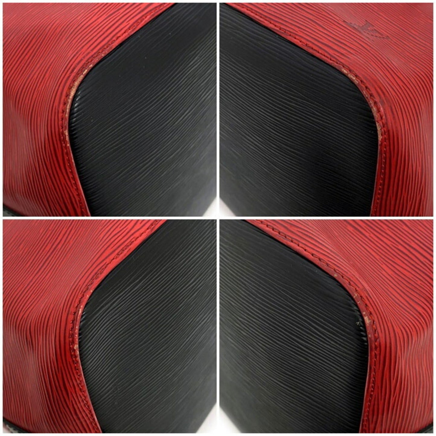 Louis Vuitton Petit Noe Red Black Epi M44172 Leather AK0965 LOUIS VUITTON Shoulder Bag One Two Tone Ladies