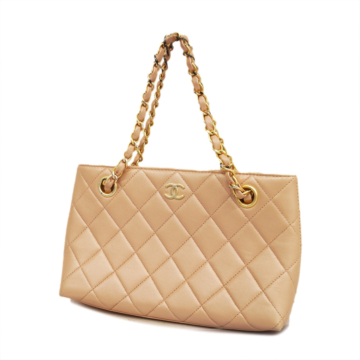 ChanelAuth  Matelasse Women's Leather HandBag Light Pink