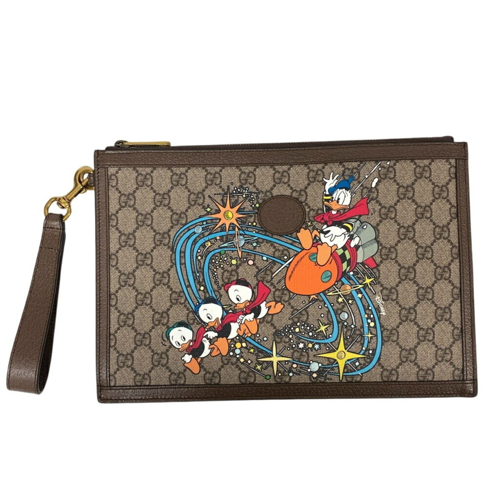 Gucci Brown Pvc Leather Clutch Bag ()