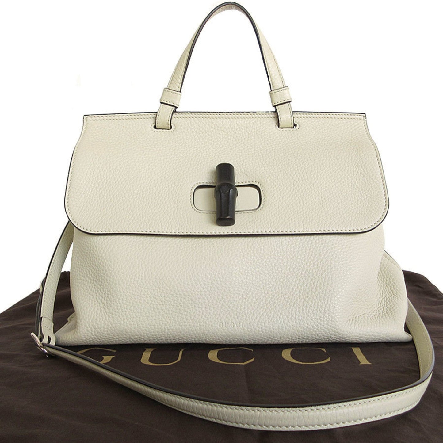 Gucci Ivory Leather Handbag Shoulder Bag ()